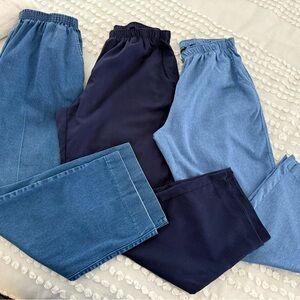 (3) Pairs - Women’s Petite Elastic Waist Pull-On Denim Slacks/Pants: Size 6P